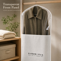 Housse de rangement transparente pour vêtements, sac de protection pour manteaux, sac de rangement suspendu pour l'organisation de la garde-robe