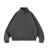 Neu eingetroffene modische Allround-Freizeitjacke mit lockerem Stehkragen, Bomberjacke, Athleisure-Trainingsanzug, Jacke mit durchgehendem Reißverschluss