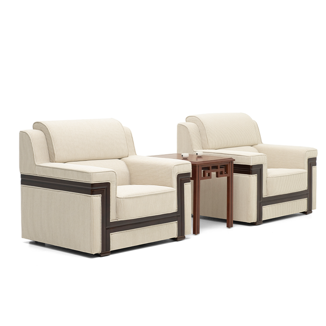 Wholesale Office Reception Sofa Furniture Chinese Style Sofa and Table Set Suitable for Office Hotel Commercial Furniture
