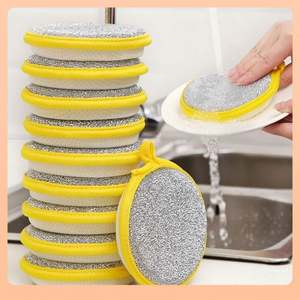 Éponge de nettoyage double face pour vaisselle, brosse à vaisselle, éponges pour casseroles et poêles, outils de nettoyage ménager réutilisables pour la cuisine - Product Image 6