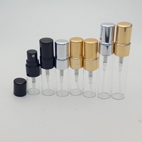 Flacon d'échantillon en verre de 2ml, 3ml, 5ml avec pulvérisateur à pompe à brouillard métallique 12/410