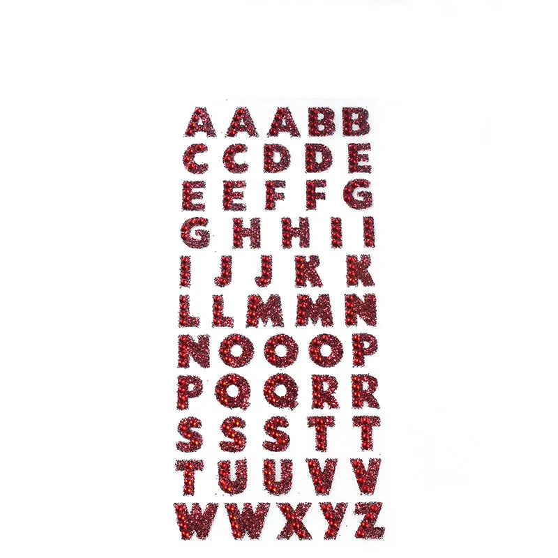 Glitter Alphabet Berlian Imitasi Diri Perekat Scrapbooking Stiker Kerajinan DIY PC Ponsel Dekorasi Huruf Sticker