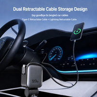 Chargeur de voiture rétractable 99W avec logo personnalisé gratuit, mini 5 ports, 75 cm, type C 45W PD PPS, charge super rapide, 12V, chargeur iPhone pour voiture