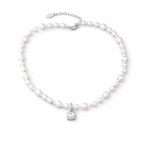 Collier à plusieurs rangs JinSpark 'Ethereal Rose' plaqué or 18 carats avec perles et zircons