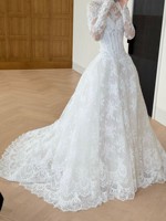 S2984Y Nouvelle Arrivée 2026 Robe de Mariée en Dentelle Col Montant Manches Longues Style Rétro Courte Traîne