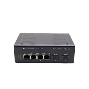 Commutateur Ethernet industriel 4 ports 100/1000M/2.5G BASE-TX + 2 10G SFP+ BASE-FX IEEE802.3 AF/AT 30W PoE 2.5G 4 ports - Product Image 1