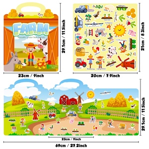 Autocollants statiques imperméables pour enfants, animaux de la ferme, livres d'activités de jeu d'association pour tout-petits, filles, garçons, enfants d'âge préscolaire - Product Image 4