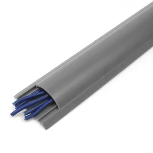 Baki kabel plastik Slot terbuka lengkungan PVC 50X14MM mesin baki kabel saluran listrik abu-abu