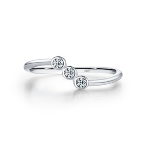 925 <b>silver</b> minimalist multi-bar Open <b>ring</b> contemporary style Stackable <b>statement</b> jewelry 925 <b>silver</b> fashion jewelry - Product Image 1