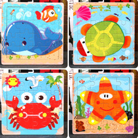 Jeu de puzzle éducatif de 16 pièces avec design en bois pour les tout-petits, apprentissage et développement préscolaire