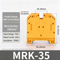 Bloc de bornes sur rail DIN série MRK 4 mm² avec connexions à vis, connecteur électrique