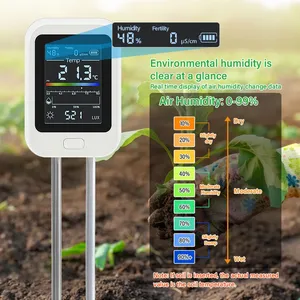 <span class=keywords><strong>Testeur</strong></span> <span class=keywords><strong>de</strong></span> sol rechargeable 6-en-1 Yieryi : humidité, fertilité, luminosité, température, <span class=keywords><strong>pH</strong></span>, analyseur <span class=keywords><strong>de</strong></span> nutriments du sol, modèle pour jardinage et agriculture - Product Image 1