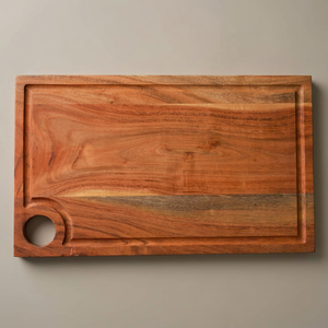 Planche à découper réversible en bois massif d'acacia, poignée antidérapante, compatible lave-vaisselle, logo personnalisé, planche à découper de cuisine, vente en gros - Product Image 1