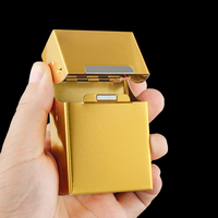 Étui à cigarettes de luxe en aluminium, capacité 20 cigarettes, fermeture magnétique, logo personnalisé, boîte à tabac portable, vente en gros