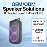 Speaker Portabel GENCE dengan Gagang Teleskopik, Alas Lebar, Roda Plastik Kokoh, Lampu RGB, Suara Pro 80W yang Bertenaga