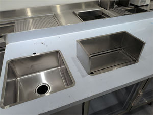 Mesa de trabajo de 2.3m de longitud personalizable para tienda de té con leche, equipo para mostrador de té de burbujas - Product Image 6