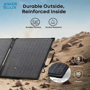 Panel Solar Portátil Bifacial Anker SOLIX PS100 de 100W con 25% de Eficiencia, Resistente al Agua, para Carga en Exteriores/Almacenamiento de Energía - Product Image 5