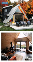Villa mobile écologique en bois triangulaire, maison préfabriquée modulaire, design traditionnel, pour séjour en parc ou jardin, avec salle de bain et entrée