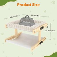 Hamac pour chat à fixer sur fenêtre, lit pour chat d'intérieur, cadre en bois réglable