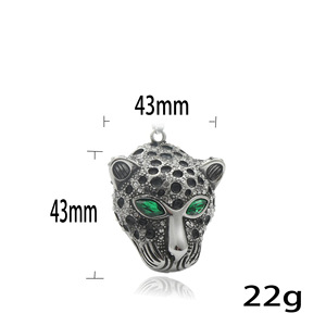 ยูนิคจี้รูปสัตว์เสือดาว สแตนเลสสตีล ตาสีเขียว สร้อยคอผู้ชาย รุ่น 27003 - Product Image 5