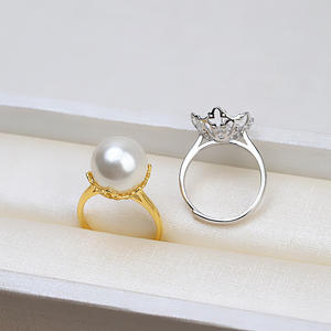 แหวนเงินแท้ S925 แบบเปิด ปรับขนาดได้ 10-11 มม. สำหรับใส่ไข่มุก DIY ขนาด 6 มม.-20 มม. รุ่น 1447 อุปกรณ์ทำเครื่องประดับ พร้อมห่วงเชื่อม - Product Image 3