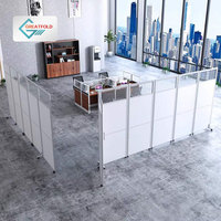 Paravent de séparation de salle de conférence pliable portable, écrans de confidentialité, mobilier de bureau, écran de séparation avec roulettes