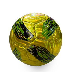 Balón de fútbol de cuero PVC metálico láser brillante cosido a máquina tamaño oficial 5 para entrenamiento de fútbol equipo de alta calidad - Product Image 3
