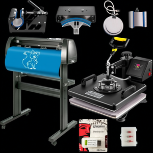 Presse à chaud 6-en-1 pour tasses et casquettes avec découpeuse de vinyle de 28 pouces, équipement d'impression manuel à plat sur pied - Product Image 2