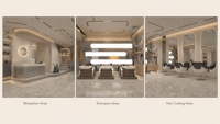 Aménagement intérieur personnalisé pour salon de coiffure, mobilier de salon de beauté, station de coiffage, présentoir, solution de magasin de détail