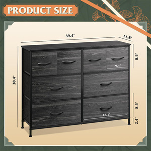 Tocador para dormitorio con 8 cajones Tocador <span class=keywords><strong>de</strong></span> tela ancha para almacenamiento y organización Tocador <span class=keywords><strong>de</strong></span> dormitorio Cómoda - Product Image 3