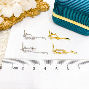 Accesorios de Plata S925 para DIY con Perlas, Cuentas Redondas de 8-11 mm y Soportes Vacíos para Pendientes de Estrella y Luna 21160, Pendientes de Moda con Espiga - Product Image 3