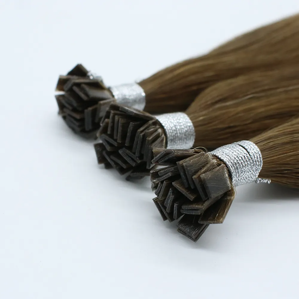 Kチップ人毛エクステンションフラットチップサロン品質本物の人毛レミー髪卸売二重描画高品質