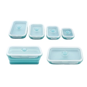 Portable Eco-Friendly Food Grade Kids Bento Collapsible Food Storage Container Kitchen Silicone Lunch Box