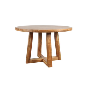 Mesa de restaurante redonda de madera maciza de Acacia natural y metal mesa redonda de madera de hierro para el hogar y muebles de mesa de comedor - Product Image 5