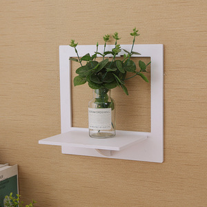 <b>Wall</b> <b>Mounted</b> <b>Shelves</b> Set Of Three Shapes Round Square Hexagon White PVC For Living Room Bedroom Kitchen Storage Display - Product Image 3