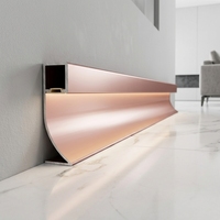 Plinthe LED en alliage d'aluminium durable avec système d'installation de bande LED encastrée