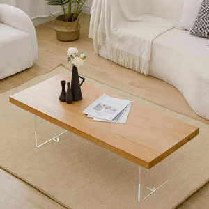 ModHomi Modern Style Floating Coffee <strong>Tables</strong> Rectangular Solid Wood Coffee <strong>Table</strong> With <strong>Clear</strong> Acrylic Base Legs <strong>Table</strong> for Home - Product Image 3