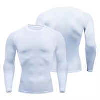 T-shirt de compression pour homme, manches raglan, anti-odeur, soutien musculaire, élastique, pour football, basketball, yoga, sous-vêtement de base