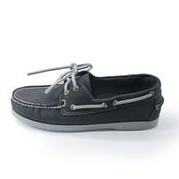 Mocassins unisexes légers et respirants en cuir véritable gris naturel de haute qualité, chaussures de marche pieds nus décontractées, style bateau, pour le printemps