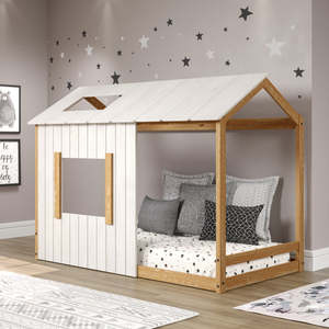 Tree House <b>Bed</b> For Kids Natural Wooden Children Kids <b>Bed</b> Toddler House <b>Bed</b> Frame House Shape Kid <b>Bed</b> Full - Product Image 3