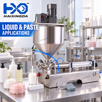 Machine de remplissage pneumatique de pâtes avec trémie mélangeuse, remplisseur à piston monotête pour miel, sauces, crèmes, lotions, shampoings et pots