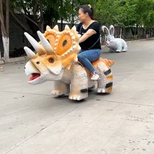 Battery Motorized Mini Dinosaur Walking Riding Electrical Dino Dinosaur Ride Car Toy For Kids Playground