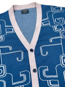 Manches régulières motif hiver col en V Styles col bouton Accent unisexe mode laine fil personnalisé longueur CARDIGAN - Product Image 5