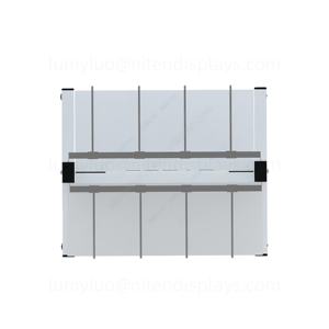 Double-Sided Metal Floor Store Display Stand with Shelves & Hooks Multi-Functional <b>Garment</b> <b>Rack</b> for Clothing Hats Socks - Product Image 5