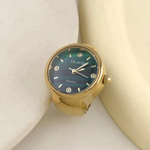 多用途レトロなクリエイティブパンクウォッチリングミニゴールドメッキ時計シンプルなファッションアクセサリー記念日をフィーチャーカップル向け - Product Image 3