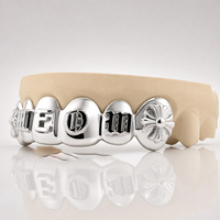 Grillz in Argento Sterling S925 con Moissanite a 6 Denti, Lettera Iniziale Gotica, Croce, Gioielli Hip Hop, Grillz Personalizzati