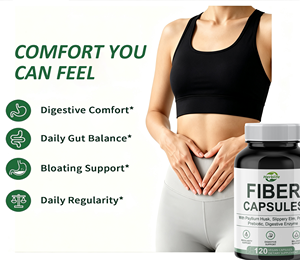 Capsules de fibres OEM avec Psyllium Husk, Orme Rouge, Probiotiques, Prébiotiques, Enzymes Digestives, Supplément Végétalien pour la Santé Intestinale, 120 Capsules - Product Image 4