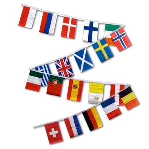 מותאם אישית הדפסת אירופאי המדינה גבתון דגלון לאומי מחרוזת דגלי