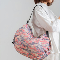 Sac de courses pliable et réutilisable en tissu Oxford, tendance 2027, nouvelle collection, fermeture éclair, poignée personnalisée pour le voyage