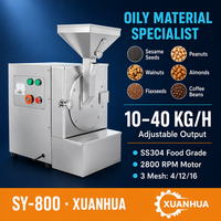 Moulin Commercial à Grains Huileux en Acier Inoxydable 304 Modèle SY-800 750W Capacité 10-40kg/h pour Sésame, Arachide, Noix, Amande
